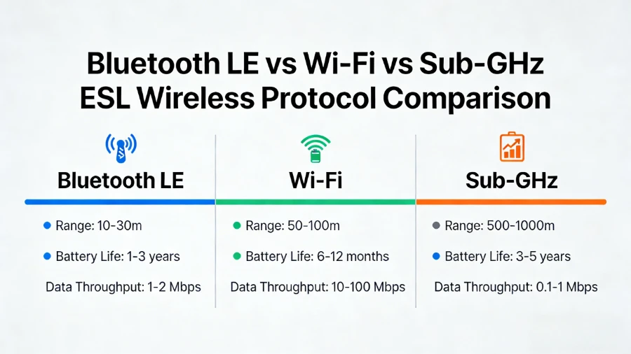 Bluetooth vs Wi{0}Fi vs Sub{1}GHz Electronic shelf ileyibhile